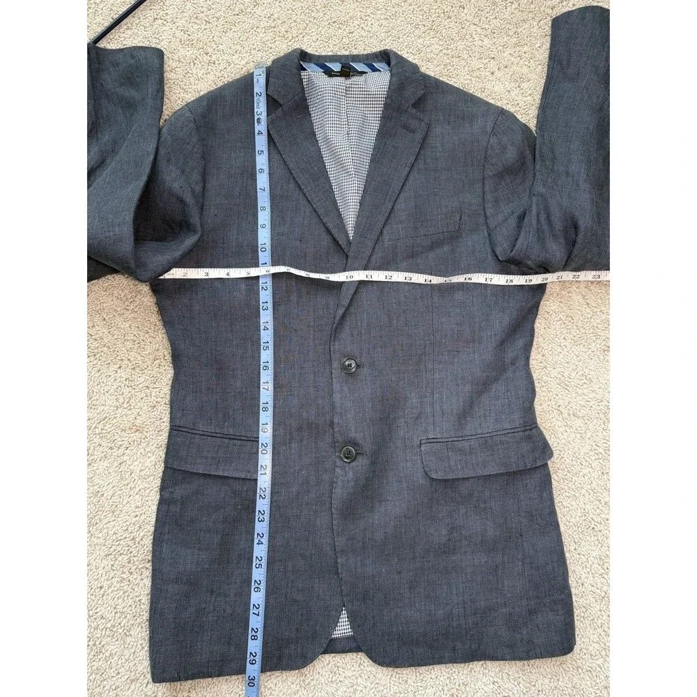 Banana Republic Linen Blazer Mens 38R Chambray Classic Lightweight Sport Coat‎